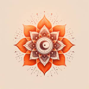 Sacral Chakra: Orange Lotus with Crescent Moon Symbol