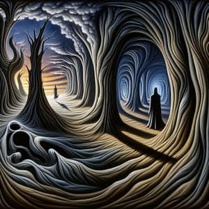 Surrealistic Betrayal: Eerie Forest Scene