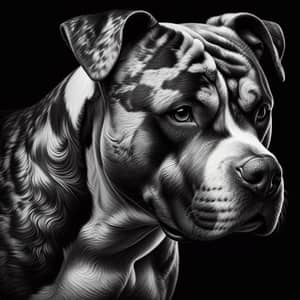 Noble Pit Bull Portrait in Brown and Beige | High Contrast Artwork