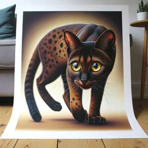 Curious Feline with Vibrant Eyes | Wild Forest-inspired Cat