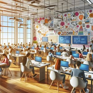 Vibrant 21st-Century Classroom with Diverse Students | Learn Smart