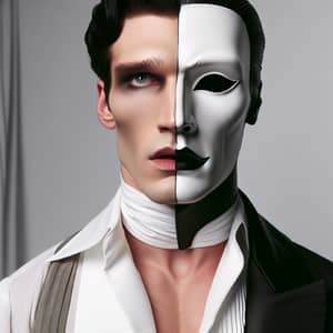 Imposing Split-Face Character: Mystery & Elegance in Monochrome