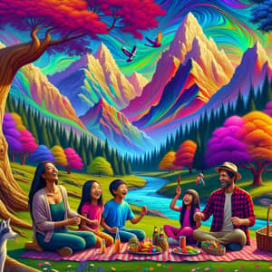 Psychedelic Mountain Family Fun in Nature | Majestic Mountains & Family Picnic
