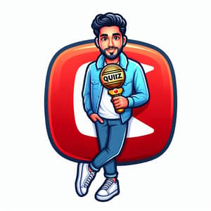 Engaging Quiz Channel Logo with Human Mascot | Fun & Interactive