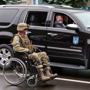 Ukrainian Veteran in Wheelchair Faces Bureaucrat | Powerful Image