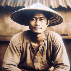Resilient Filipino Man in Traditional Hat - Tale of Strength