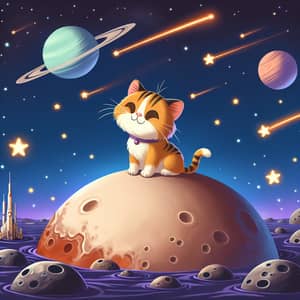 Cat on Pluto Playing with Stars