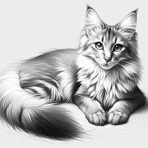 Detailed Pencil Sketch of a Cat - Unique Features Highlighted