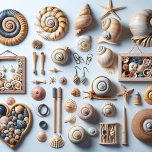 Creative Decorative Pieces Made from Periwinkle and Snail Shells