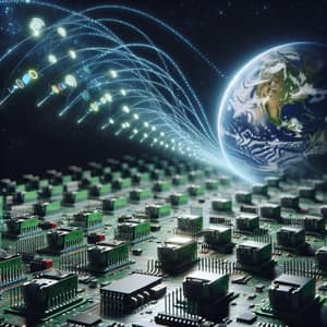 Wireless Communication Art: Microcontrollers Transmit Data to Earth