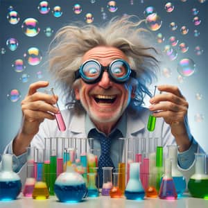 Crazy Scientist Delights in Whimsical Experiment | Lab Fun