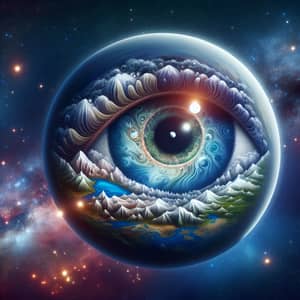 Eye Planet: Mystical Celestial Sphere Illustration