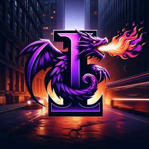 Urban Cyberpunk Purple I Logo Design | Flames & Dragon