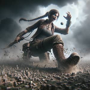 Malevolent Curse: Giantess Lara Destroys City - Fantasy Art