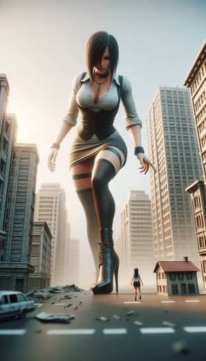 Giantess Lara Croft: Urban Destruction Scene | Massive Scale Art