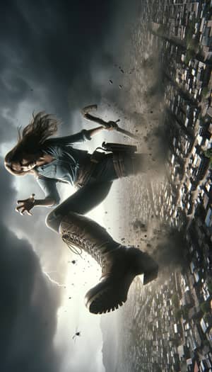 Lara Croft Giantess Destruction Scene | Dark Fantasy Imagery