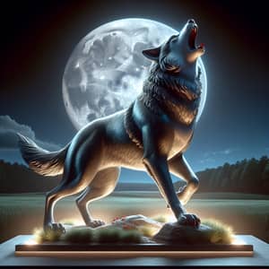 NC State Wolf Howling | Prideful Fur in Moonlight