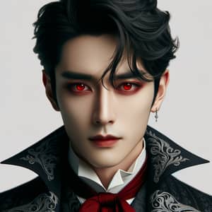 Exo Suho Vampire: Red Eyes & Ice Powers - Charismatic Supernatural Creature