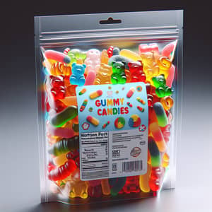 Colorful Gummy Candy Packaging with Resealable Zipper | Brand Logo