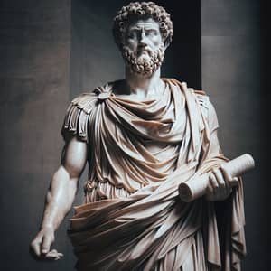 Ancient Roman Philosopher-King Statue - Brave and Majestic