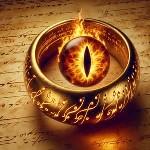 Enchanted Golden Ring with Flaming Eye | Power & Mystery