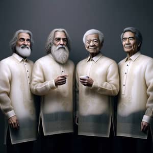 Wise Figures in Filipino Barong | Happy New Year Celebration