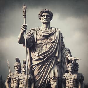Marcus Aurelius Stone Statue Leading Legion