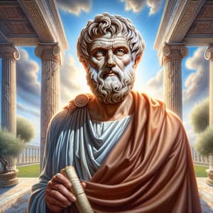 Majestic Portrait of Epictetus, the Classical Philosopher