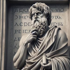 Stone Statue of Epictetus: Ancient Greek Philosopher Sculpture