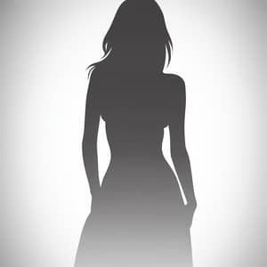 Elegant Silhouette of Fully Clothed Female Figure