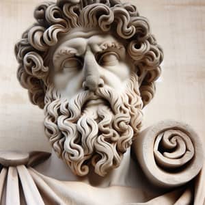 Wise Stone Statue of Plato - Greek Philosopher Art