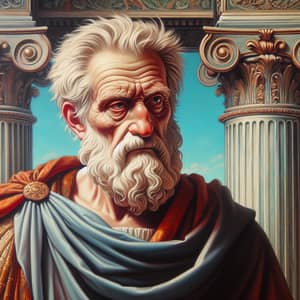 Seneca Oil Painting: Classic Roman Portrait