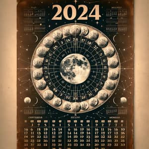 2024 Full Moon Calendar: Classic meets Modern Design