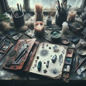 Crystal Journaling Scene | Mystical Grunge Aesthetic