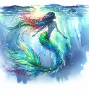 Enchanting Mermaid Watercolor Art