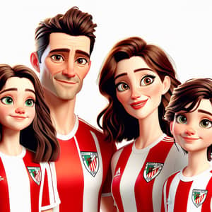 Family-Friendly Animated Scene with Athletic Club Bilbao Football Gear