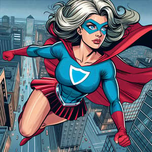 Female Superhero Artwork | Modern Comic Style Heroine Flying