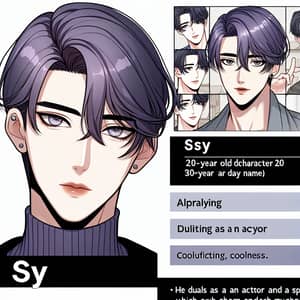 Sy - Korean Manhwa Character Sheet: Actor & Spy at 20