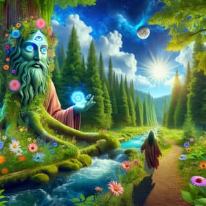 Divine All-Seeing Eye Wanderer in Vibrant Nature