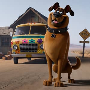 Friendly Brown Dog in Mystery-Solving Adventure