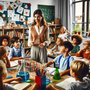 Diverse Classroom Scene: Engaging Instruction & Learning Atmosphere