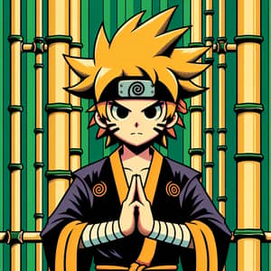 Naruto-Inspired Character Portrait in 1980s Cartoon Style