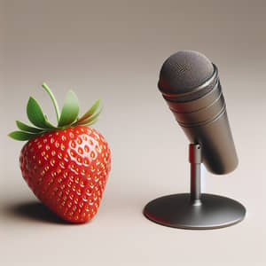 Ripe Strawberry & Modern Microphone: Sweet Speech Setup