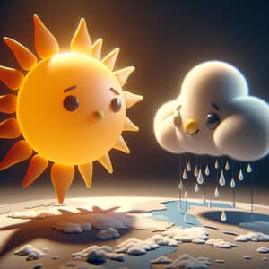 Sun and Cloud: A Friendly Conversation in Radiant Colors