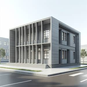 Modern Square-Shaped Schoolyard | Gray Wood Facade | 70m by 70m