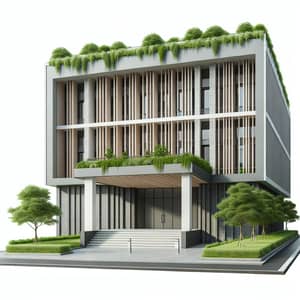 Minimalist College Building Design with Vegetated Roof