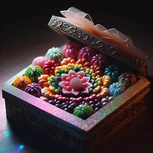 Colorful Candy Flower in Decorative Box - Sweet Blossom Crafted with Pastillas