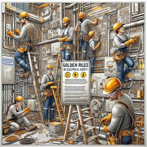 Electrical Safety Measures: Detailed Worksite Illustration