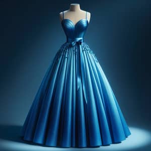Elegant Aquatic Blue Dress - Regal Sophistication
