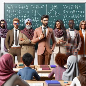 Diverse Math Teachers Inspiring Students with Problem-Solving Formulas